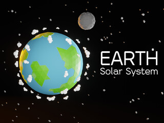 Fototapeta premium EARTH in a space background, Planet in the solar system - 3D render