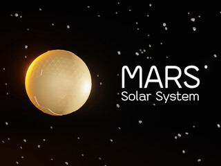 Obraz na płótnie Canvas MARS in a space background, Planet in the solar system - 3D render