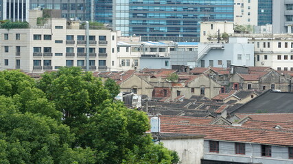 More than one hundred years old architectures and buildings located in Shanghai of the China