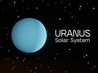 Obraz na płótnie Canvas URANUS in a space background, Planet in the solar system - 3D render