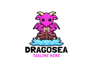 Cartoon Dragon logo design mascot character illustration