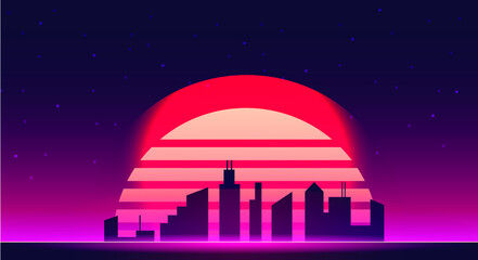 Retro background 80s style vector