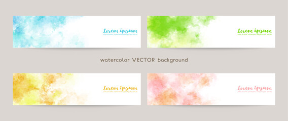 web banners template. colorful vector watercolor background