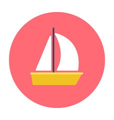 Yacht Colored Vector Icon