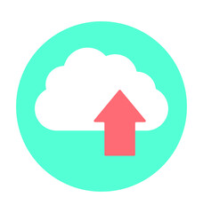 Cloud Uploading Colored Vector Icon 