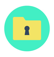 Folder with Keyhole Colored Vector Icon 