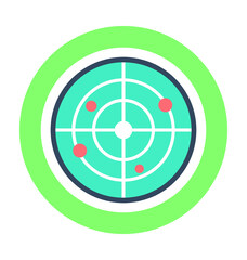 Radar Colored Vector Icon 