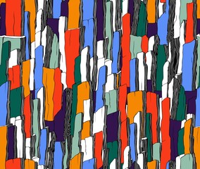 Abstract multicolored mountains. Seamless vector pattern.