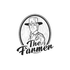 the farmers silhouette vector illustration,the farmers hand drawing illustration