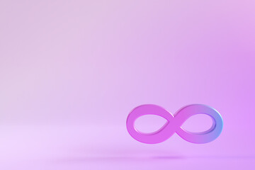 3d render Gradient color infinity symbol illustration. Math and science education concept.