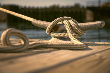 Mooring Line Attached to Cleat © Jay 