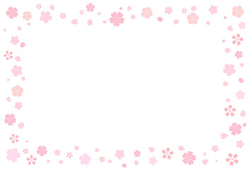 和風　桜柄　桜の花　入学　卒業　正月　成人式　年賀状　はがきテンプレート