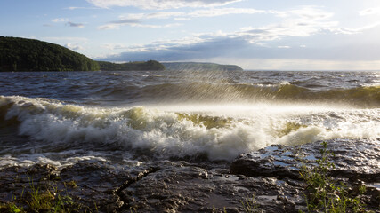The river Volga at Molodetskiy Kurgan (one of the Zhiguli Mountains), Samara region.