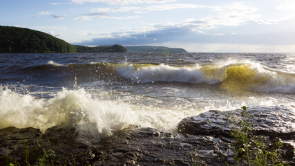The river Volga at Molodetskiy Kurgan (one of the Zhiguli Mountains), Samara region.