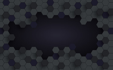 hexagon concept design abstract technology background vector EPS, Abstract dark hexagon concept background