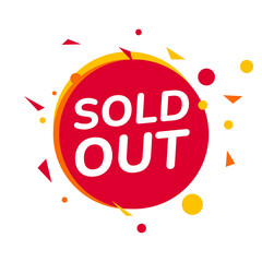 Soldout sign isolated label for real estate or promotion business.