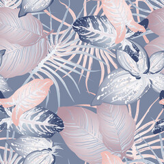 Obraz premium Tropical Leaf Modern Motif. Jungle Print. Foliage Summer