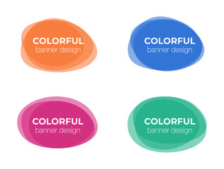 Graphic design overlay banners. Fun label or tag design