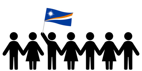 People icon with marshall islands flag