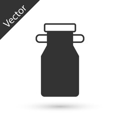 Grey Can container for milk icon isolated on white background. Vector