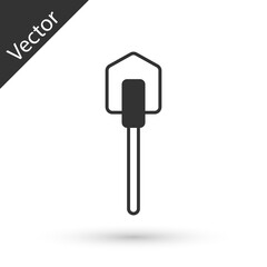 Grey Shovel icon isolated on white background. Gardening tool. Tool for horticulture, agriculture, farming. Vector