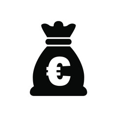 Euro money bag icon