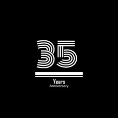 35 Years Anniversary Celebration Color Vector Template Design Illustration