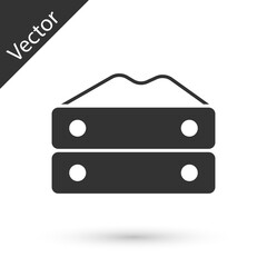 Fototapeta premium Grey Bag of flour icon isolated on white background. Vector