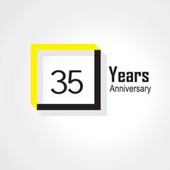 35 Years Anniversary Celebration Color Vector Template Design Illustration