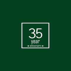 35 Years Anniversary Celebration Color Vector Template Design Illustration