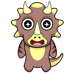 dinosaur mascot character triceratops cartoon graphic illustration design