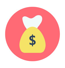 Money Sack Colored Vector Icon