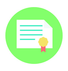 Certificate Colored Vector Icon