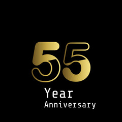 35 Years Anniversary Celebration Gold Black Background Color Vector Template Design Illustration