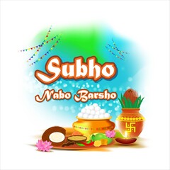 vector illustration of Pohela Boishakh means Bengali New Year ,also known a Subho Nabo Barso.