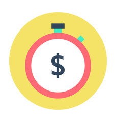 Time Stopwatch Colored Vector Icon 
