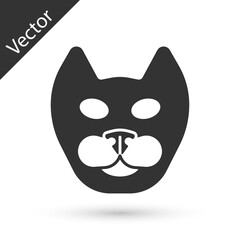 Grey Cat icon isolated on white background. Vector