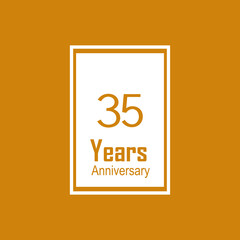 35 Years Anniversary Celebration Color Vector Template Design Illustration