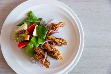 Chinese Menu - Deep fried soft shell crab salad