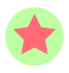 Five Pointed Star Colored Vector Icon