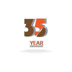 35 Years Anniversary Celebration Color Vector Template Design Illustration