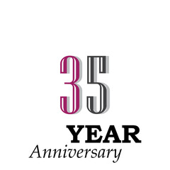 35 Years Anniversary Celebration purple Color Vector Template Design Illustration