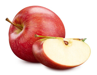 Red apple isolated with clipping path