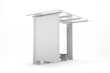 Bus stop announcement mockup on soft color background