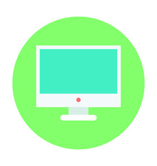 Monitor Colored Vector Icon 