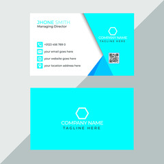 Blue business card design template