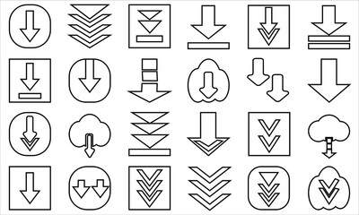 download icon set vector illustration