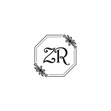 recommend clip art: ZR initial letters Wedding monogram logos, hand drawn modern minimalistic and frame floral templates