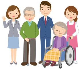 高齢者をサポートする人々　介護　福祉
