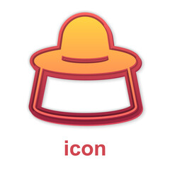 Gold Beekeeper with protect hat icon isolated on white background. Special protective uniform. Vector